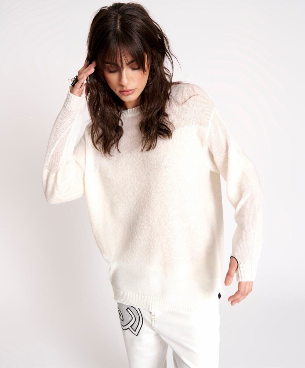 One Teaspoon Shattered Crew Knit Pullover Sweater Thumbholes Size Medium NWT